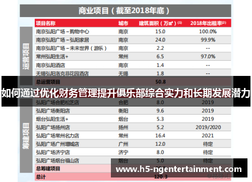 如何通过优化财务管理提升俱乐部综合实力和长期发展潜力 如何通过优化财务管理提升俱乐部综合实力和长期发展潜力
