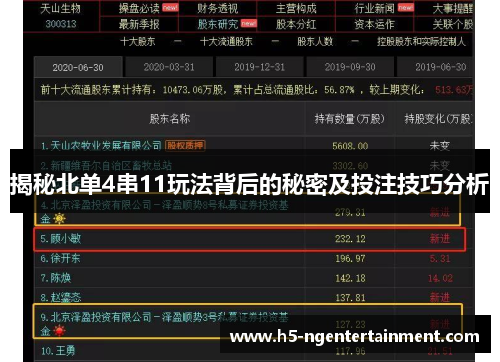 揭秘北单4串11玩法背后的秘密及投注技巧分析